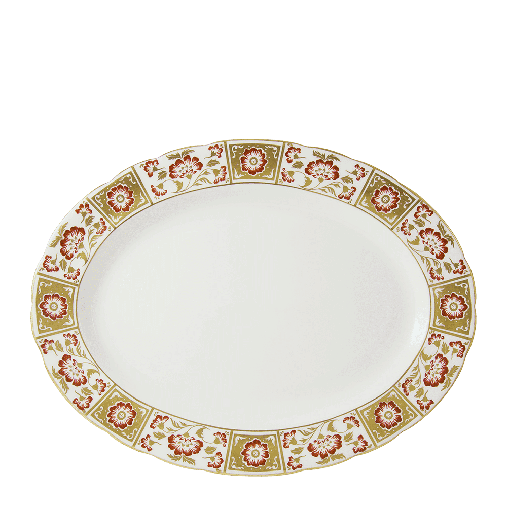Royal Crown Derby Derby Panel Red Oval Dish (41cm) – official product image