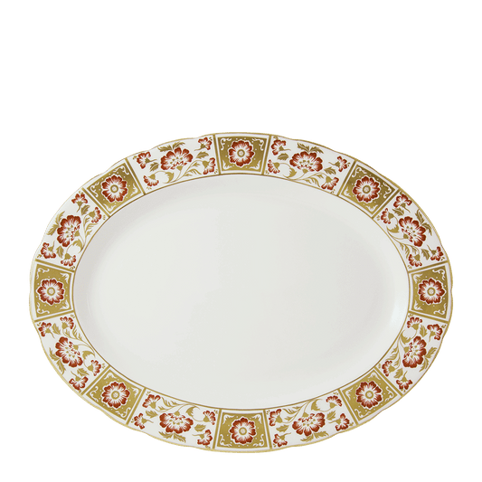 Royal Crown Derby Derby Panel Red Oval Dish (41cm) – official product image