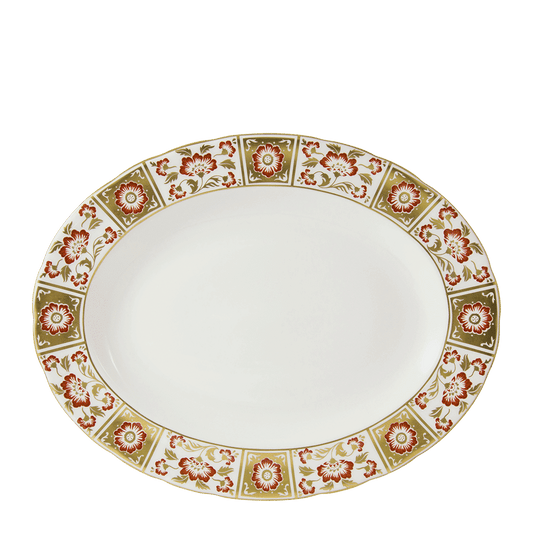 Royal Crown Derby Derby Panel Red Oval Dish (34cm) – official product image