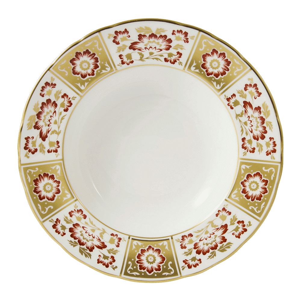 Royal Crown Derby Derby Panel Red Rim Soup Bowl (21cm) – official product image