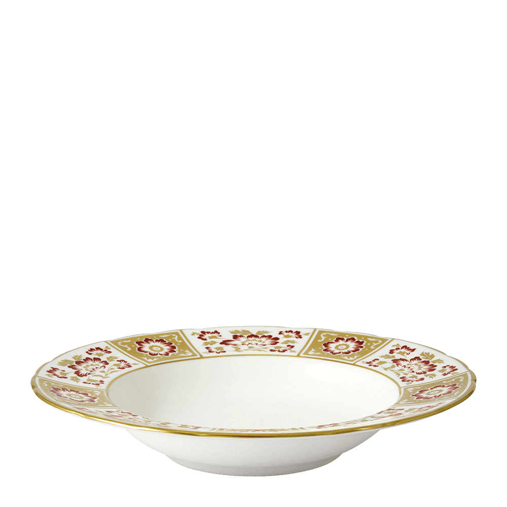Royal Crown Derby Derby Panel Red Rim Soup Bowl (21cm) – alternate official product image