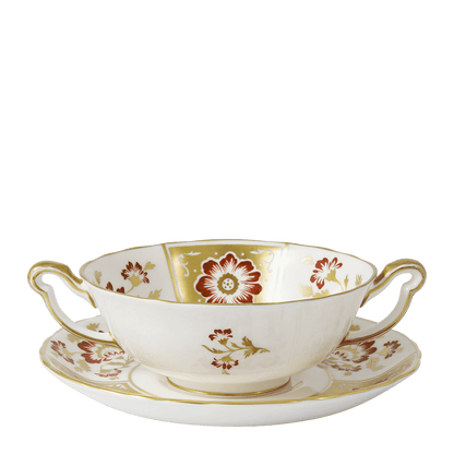 Royal Crown Derby Derby Panel Red Cream Soup Saucer (16cm) – alternate official product image