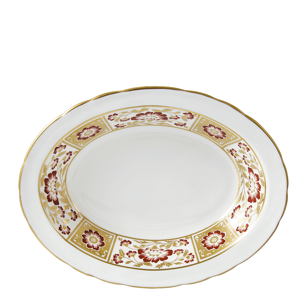 Royal Crown Derby Derby Panel Red Open Vegetable Dish (24cm) – official product image