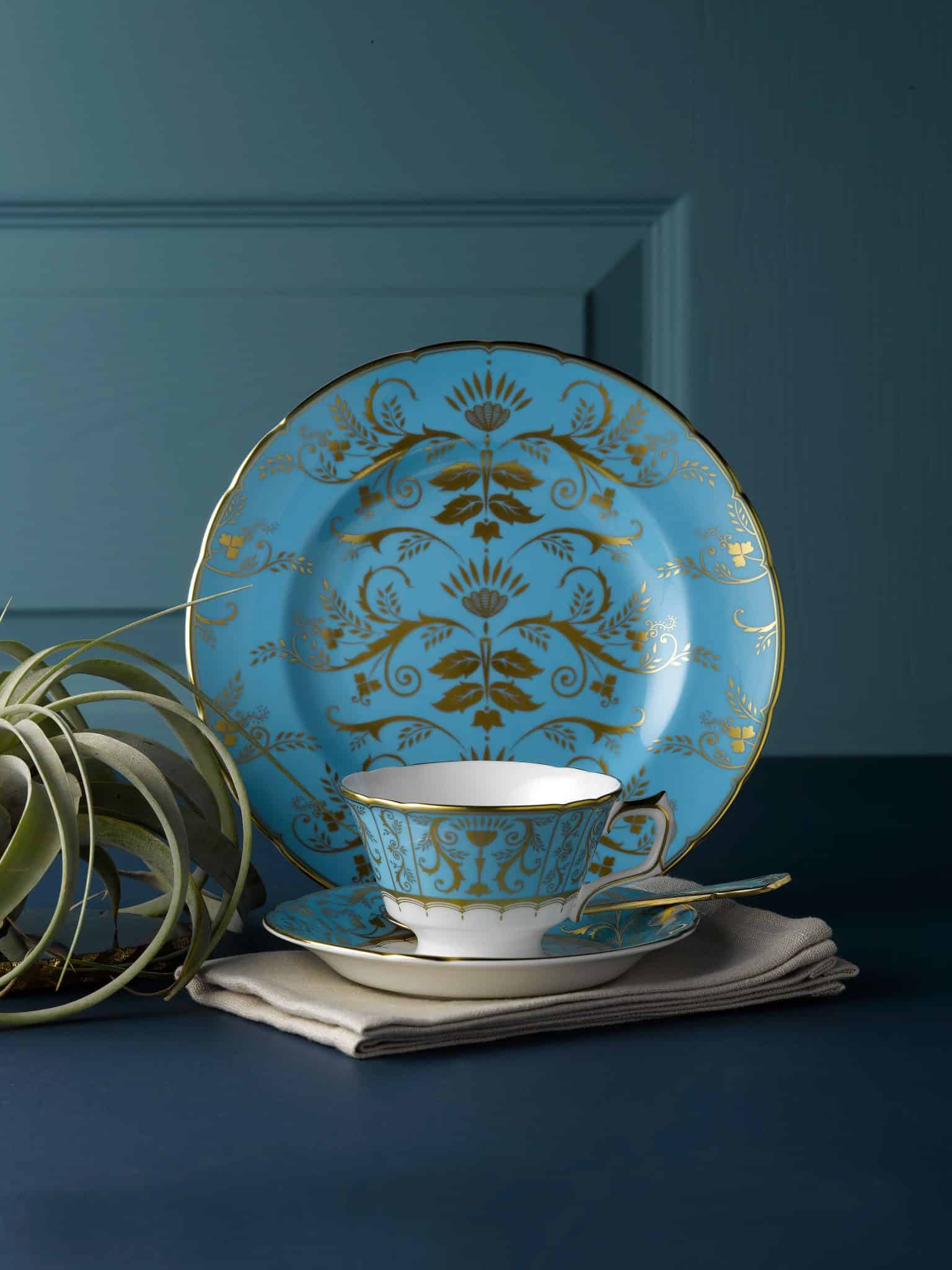 Royal Crown Derby Harlequin Duck Egg Blue Teacup (220ml) – alternate official product image