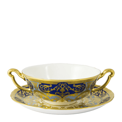 Royal Crown Derby Heritage Cobalt and Dark Blue Cream Soup Saucer (16cm) – alternate official product image