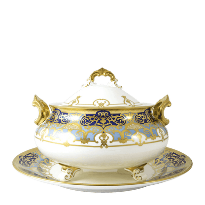 Royal Crown Derby Heritage Cobalt and Dark Blue Soup Tureen Stand (35cm) – official product image