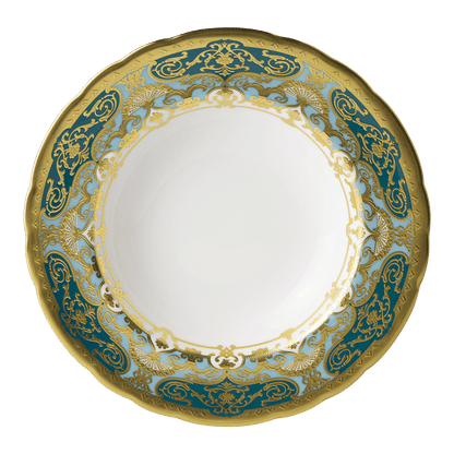 Royal Crown Derby Heritage Forest Green and Turquoise  Rim Soup Bowl (21cm) – official product image