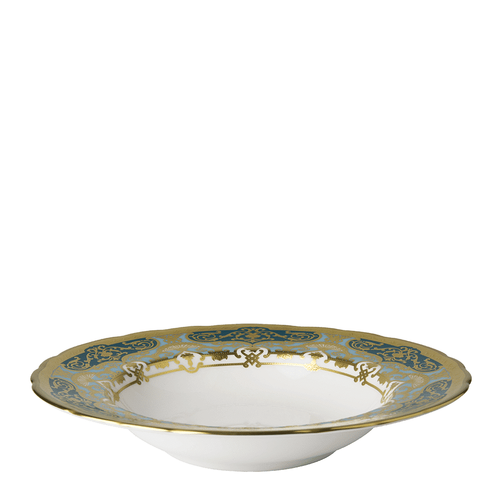 Royal Crown Derby Heritage Forest Green and Turquoise  Rim Soup Bowl (21cm) – alternate official product image
