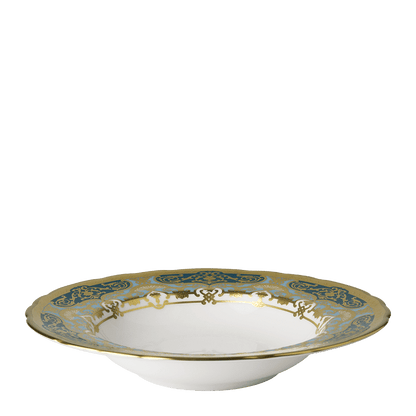 Royal Crown Derby Heritage Forest Green and Turquoise  Rim Soup Bowl (21cm) – alternate official product image