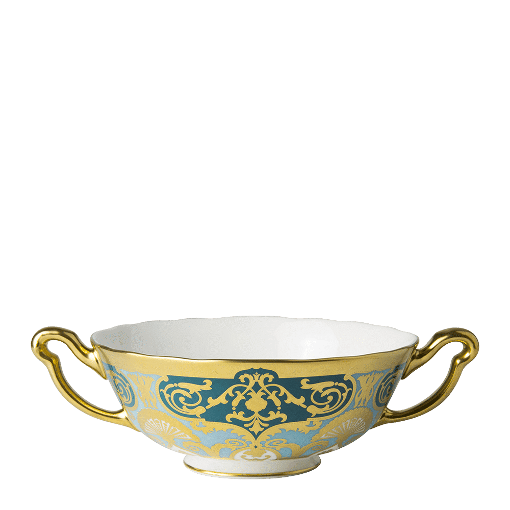 Royal Crown Derby Heritage Forest Green and Turquoise  Cream Soup Cup (340ml) – official product image