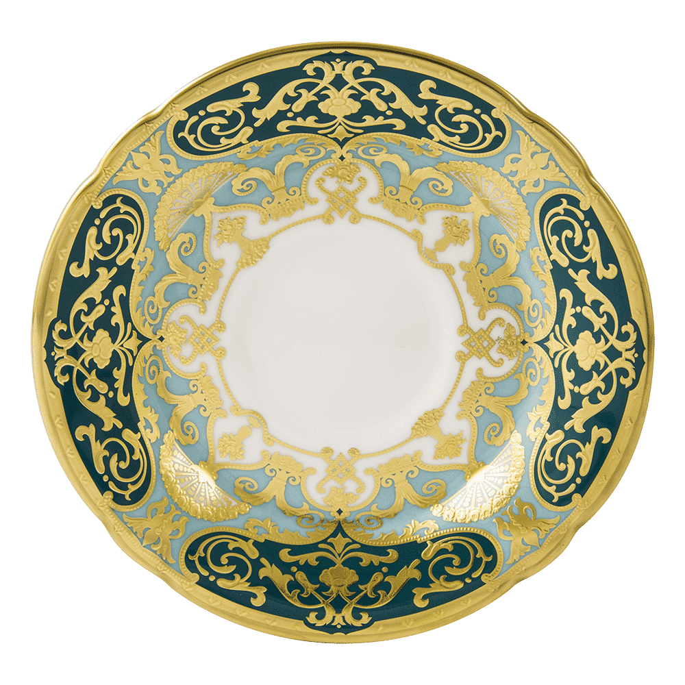 Royal Crown Derby Heritage Forest Green and Turquoise  Tea Saucer (14cm) – official product image
