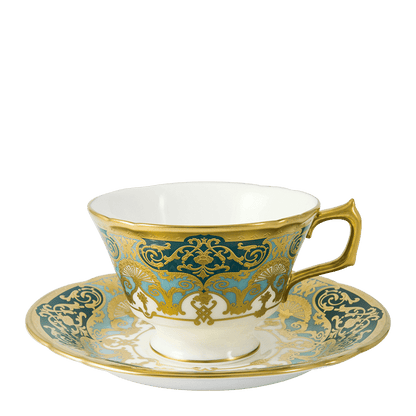 Royal Crown Derby Heritage Forest Green and Turquoise  Tea Saucer (14cm) – alternate official product image