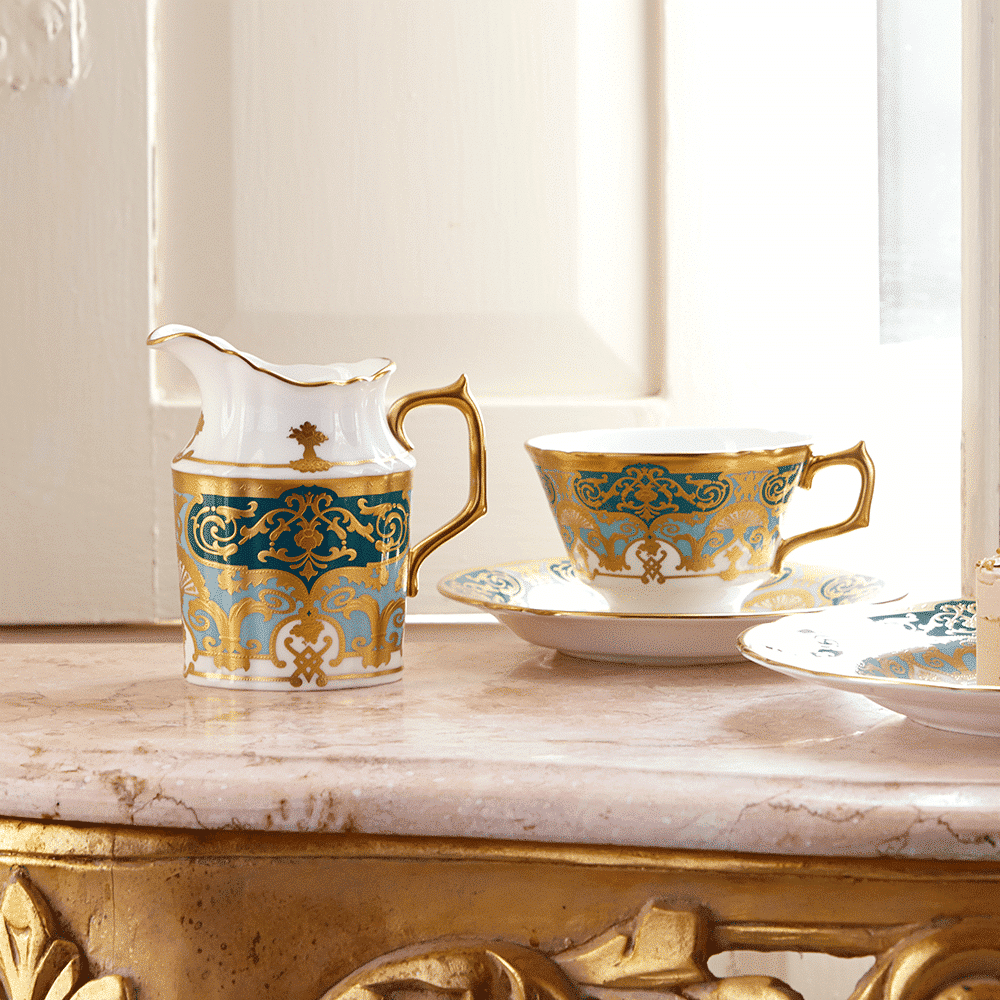 Royal Crown Derby Heritage Forest Green and Turquoise  Cream Jug (280ml) – alternate official product image