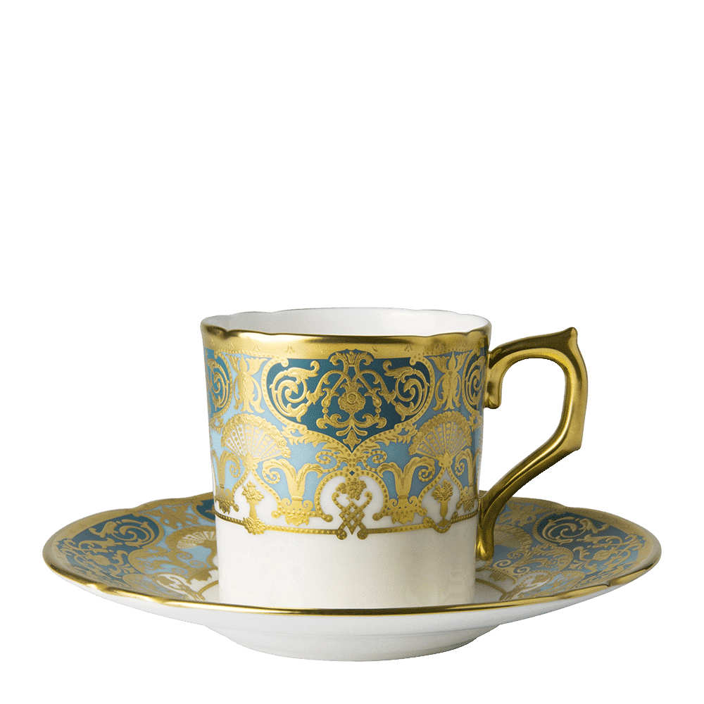 Royal Crown Derby Heritage Forest Green and Turquoise  Coffee Cup (85ml) – alternate official product image
