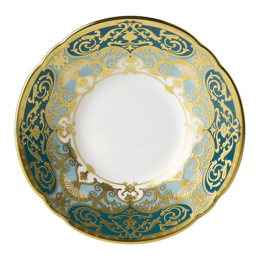 Royal Crown Derby Heritage Forest Green and Turquoise  Coffee Saucer (12cm) – official product image