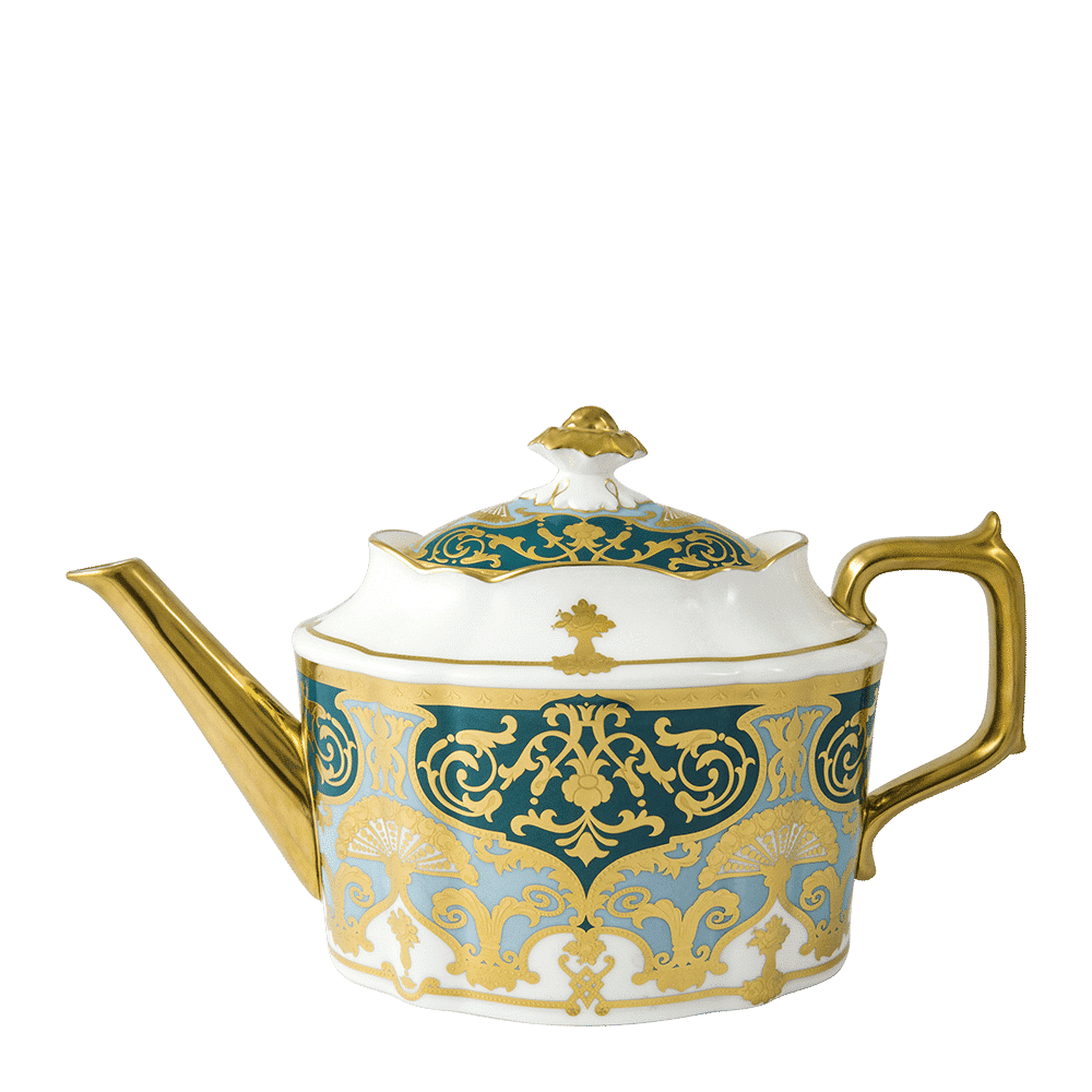 Royal Crown Derby Heritage Forest Green and Turquoise Teapot (1650ml) – official product image