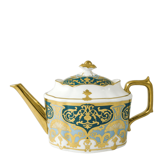 Royal Crown Derby Heritage Forest Green and Turquoise Teapot (1650ml) – official product image