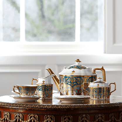 Royal Crown Derby Heritage Forest Green and Turquoise  Covered Sugar (310ml) – alternate official product image