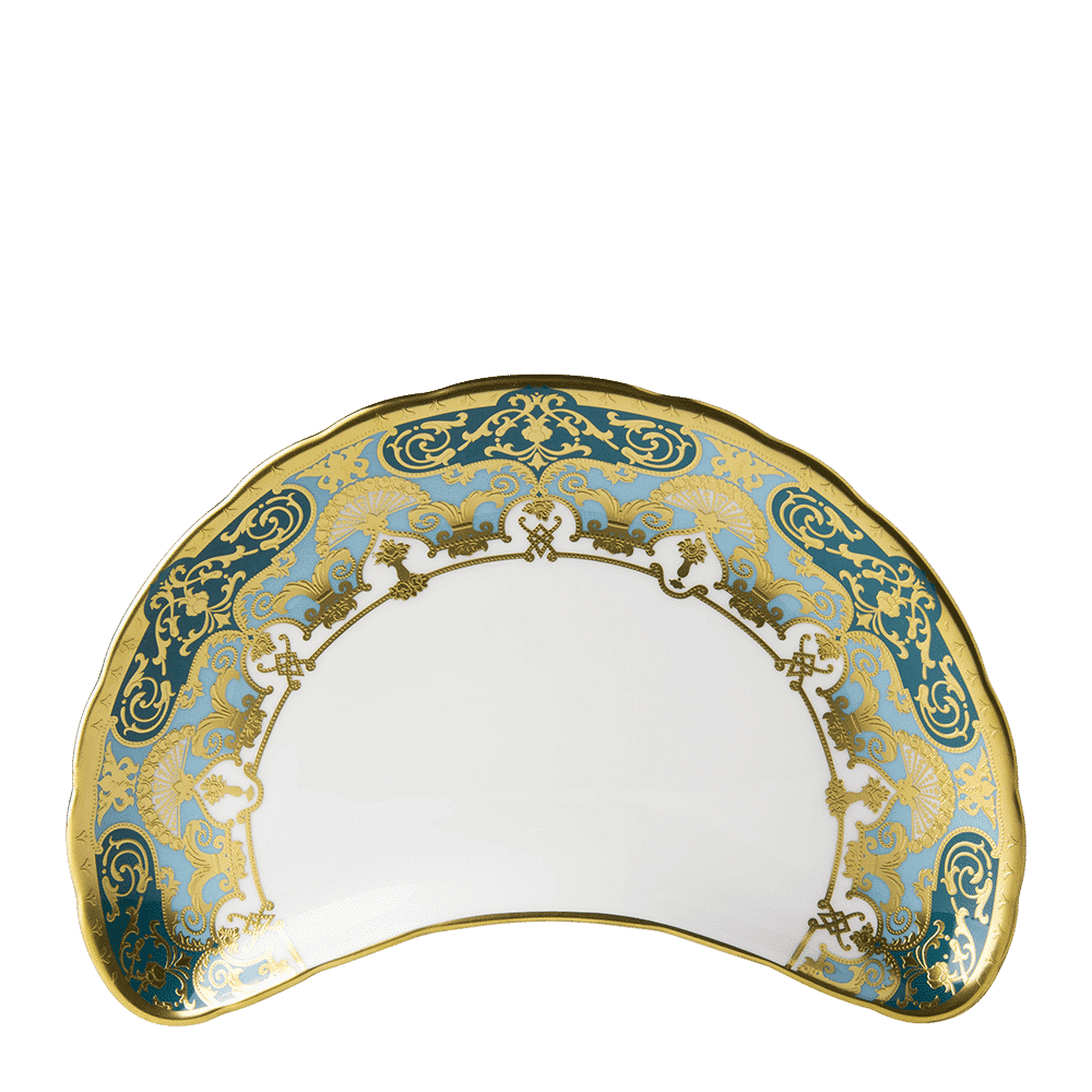 Royal Crown Derby Heritage Forest Green and Turquoise  Crescent Salad Plate (22cm) – official product image