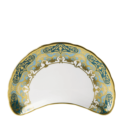 Royal Crown Derby Heritage Forest Green and Turquoise  Crescent Salad Plate (22cm) – official product image