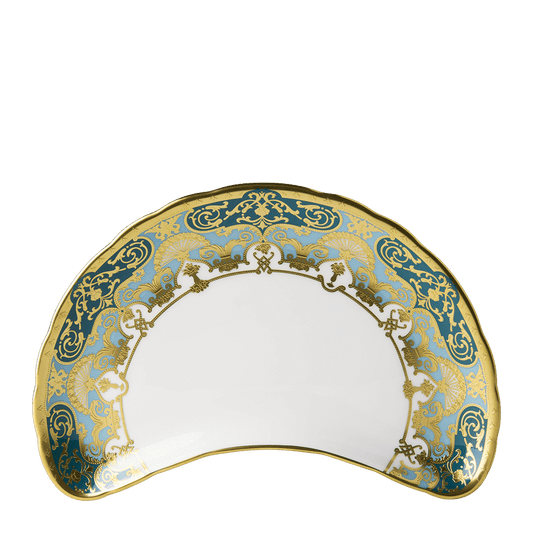 Royal Crown Derby Heritage Forest Green and Turquoise  Crescent Salad Plate (22cm) – official product image