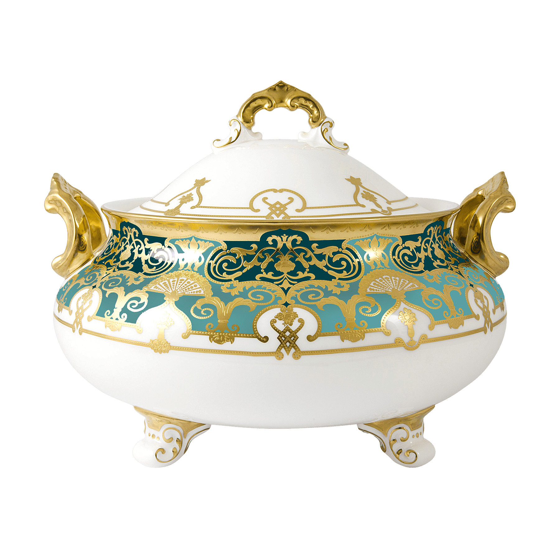 Royal Crown Derby Heritage Forest Green and Turquoise  Soup Tureen (3700ml) – official product image