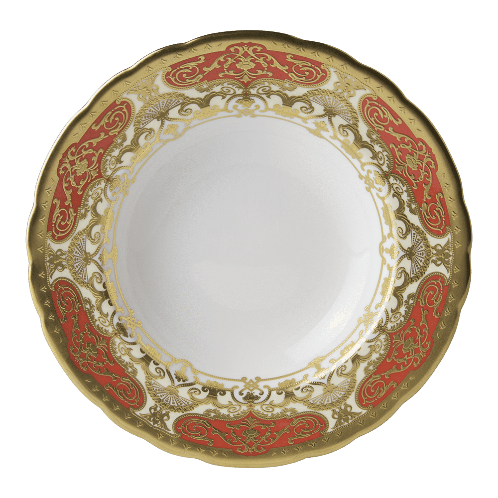 Royal Crown Derby Heritage Red and Cream Rim Soup Bowl (21cm) – official product image