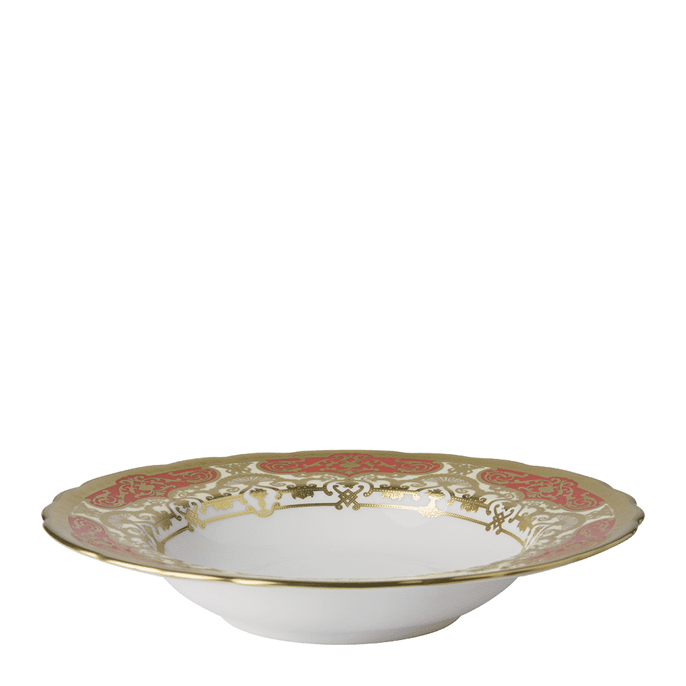 Royal Crown Derby Heritage Red and Cream Rim Soup Bowl (21cm) – alternate official product image