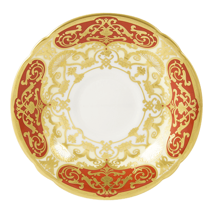 Royal Crown Derby Heritage Red and Cream Tea Saucer (14cm) – official product image
