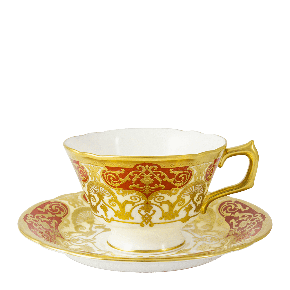Royal Crown Derby Heritage Red and Cream Tea Saucer (14cm) – alternate official product image