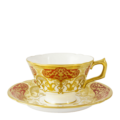 Royal Crown Derby Heritage Red and Cream Tea Saucer (14cm) – alternate official product image