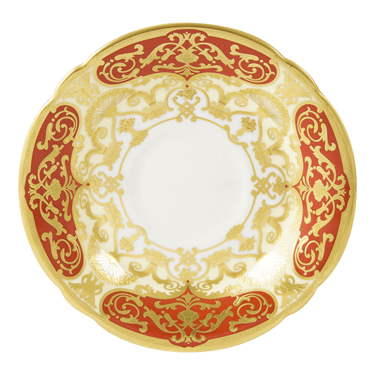 Royal Crown Derby Heritage Red and Cream Tea Saucer (14cm) – official product image