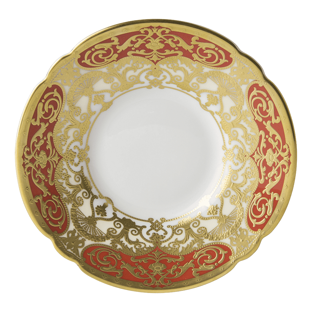 Royal Crown Derby Heritage Red and Cream Coffee Saucer (12cm) – official product image
