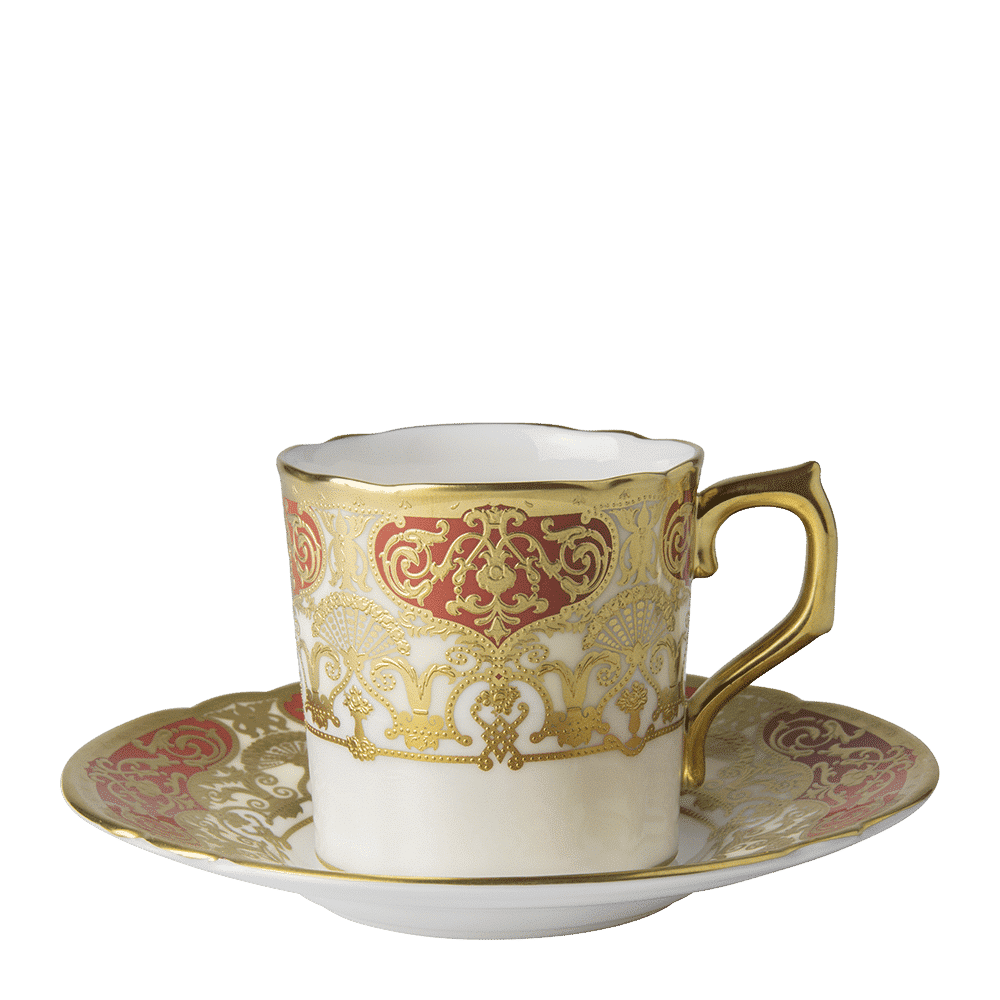 Royal Crown Derby Heritage Red and Cream Coffee Saucer (12cm) – alternate official product image
