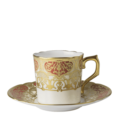 Royal Crown Derby Heritage Red and Cream Coffee Saucer (12cm) – alternate official product image