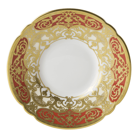 Royal Crown Derby Heritage Red and Cream Coffee Saucer (12cm) – official product image