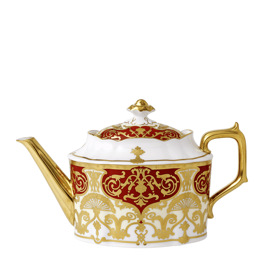 Royal Crown Derby Heritage Red and Cream Teapot (1650ml) – official product image