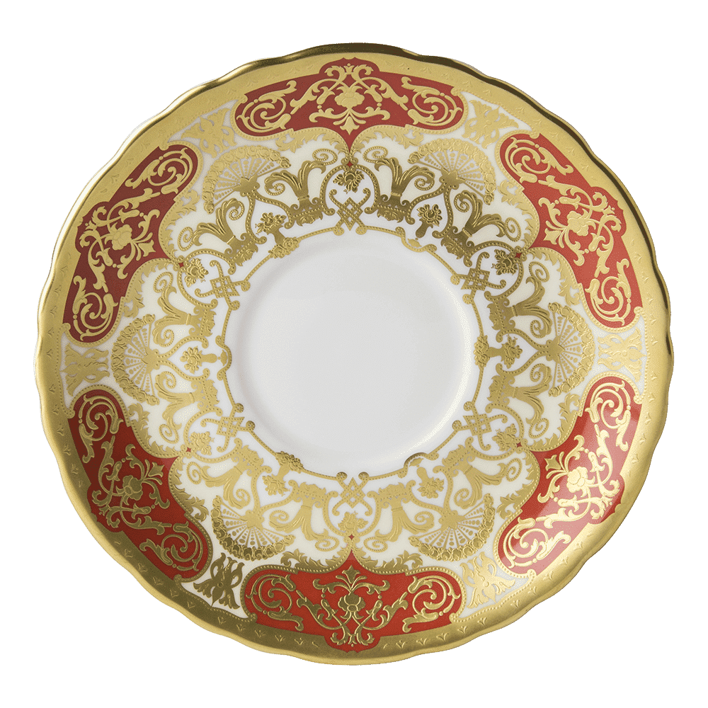 Royal Crown Derby Heritage Red and Cream Cream Soup Saucer (16cm) – official product image