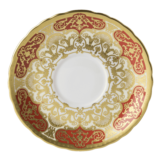 Royal Crown Derby Heritage Red and Cream Cream Soup Saucer (16cm) – official product image