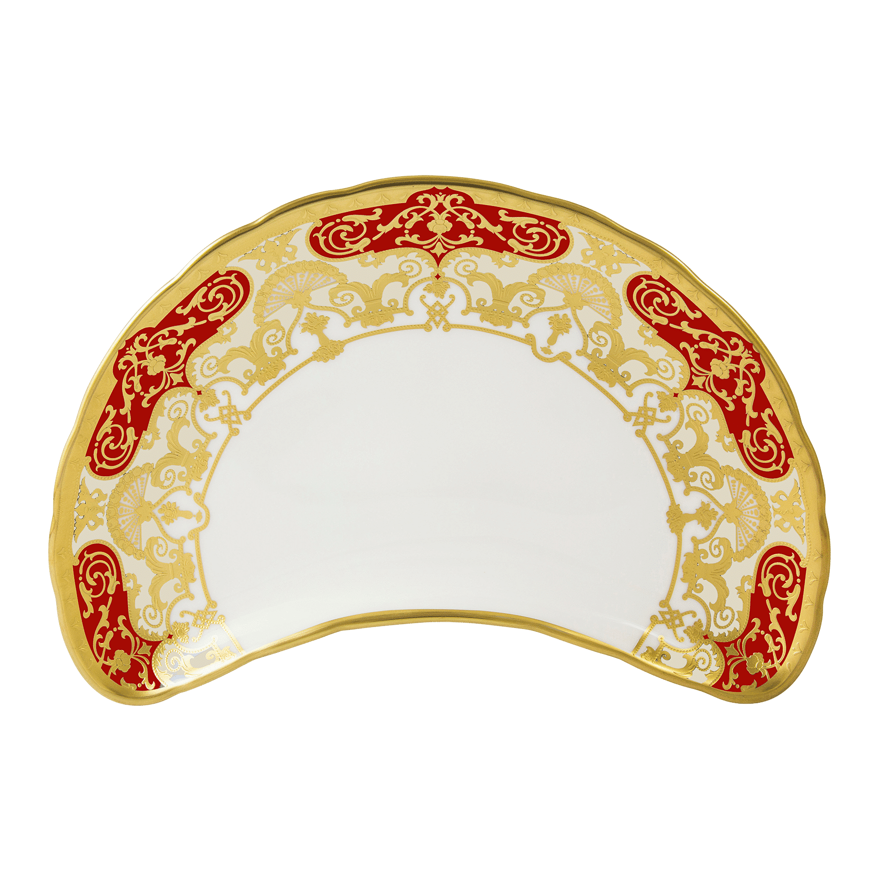 Royal Crown Derby Heritage Red and Cream Crescent Salad Plate (22cm) – official product image