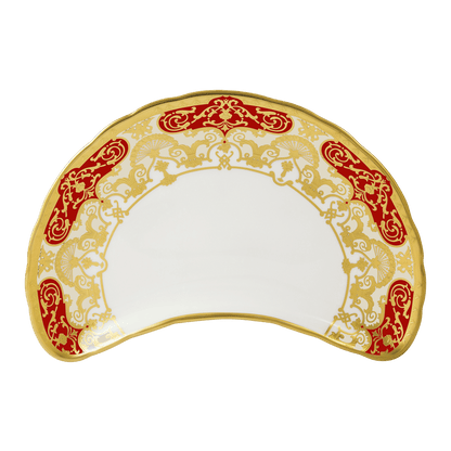 Royal Crown Derby Heritage Red and Cream Crescent Salad Plate (22cm) – official product image