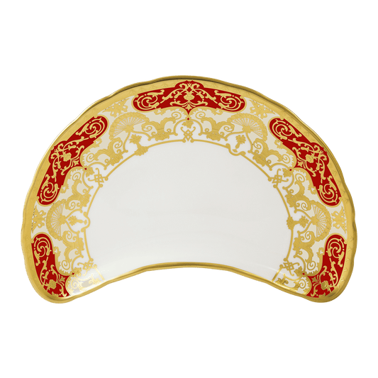 Royal Crown Derby Heritage Red and Cream Crescent Salad Plate (22cm) – official product image