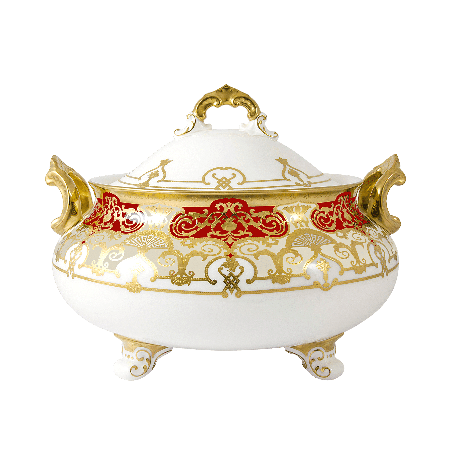 Royal Crown Derby Heritage Red and Cream Soup Tureen (3700ml) – official product image