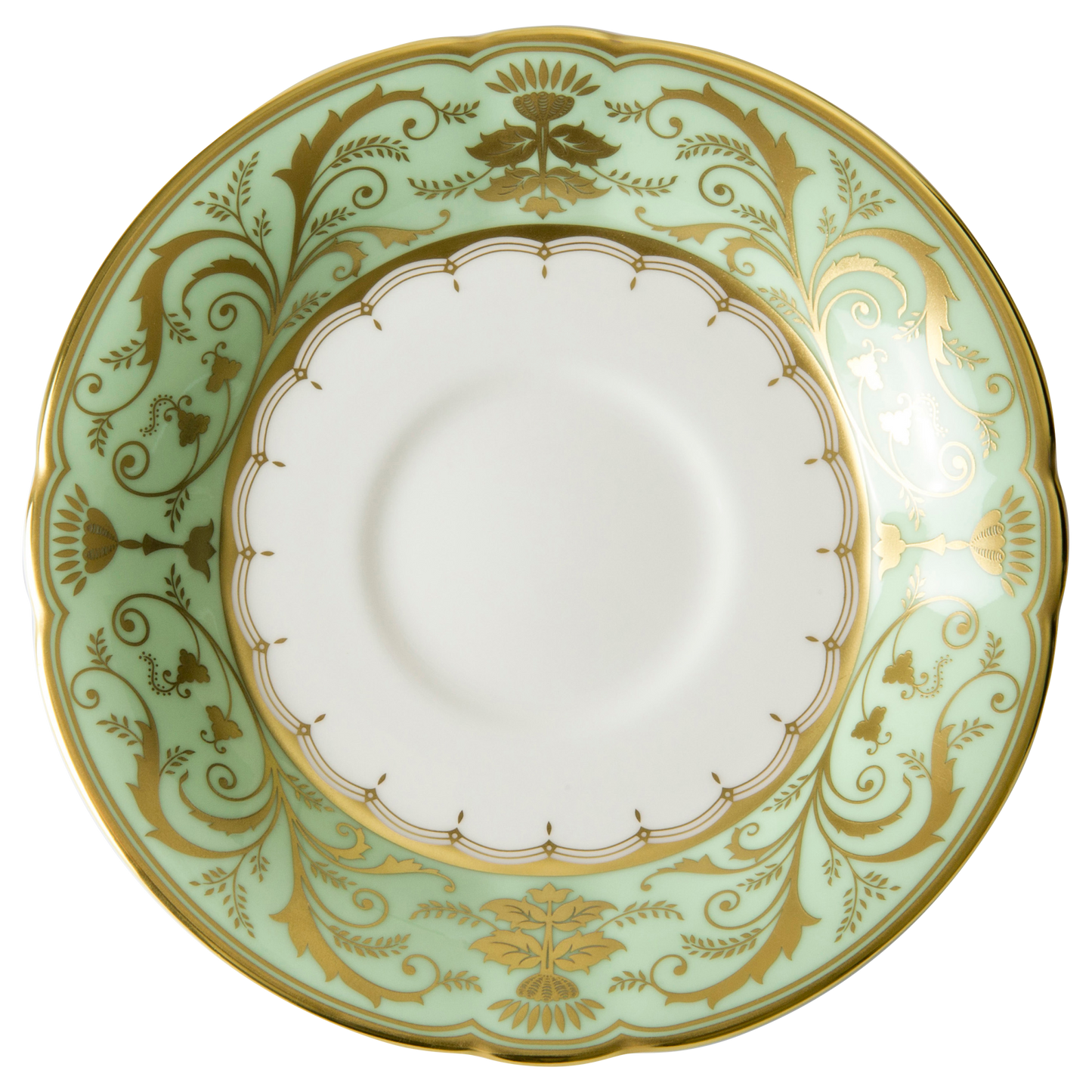 Royal Crown Derby Harlequin Darley Abbey Green Tea Saucer (14cm) – official product image