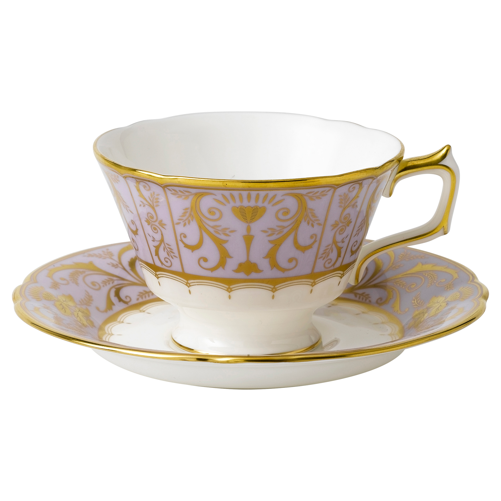 Royal Crown Derby Harlequin Lavender Teacup and Saucer (220ml) – official product image