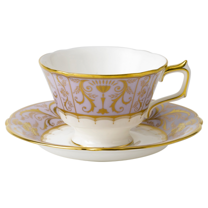 Royal Crown Derby Harlequin Lavender Teacup and Saucer (220ml) – official product image