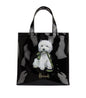 Harrods Small Shopper Bag-Black -Westie with Lead