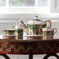 Royal Crown Derby Heritage Forest Green and Turquoise  Soup Tureen Stand (35cm) – official product image