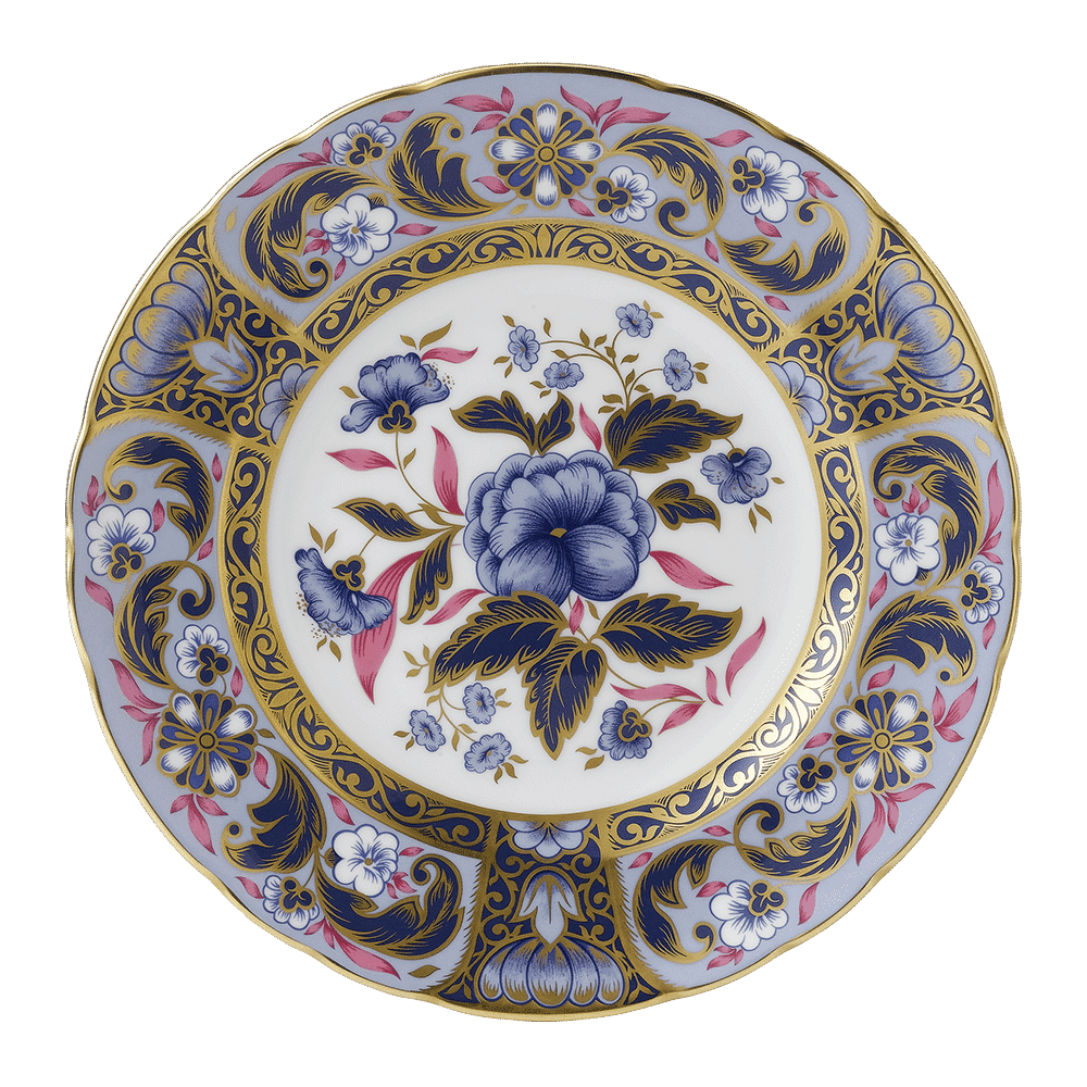 Royal Crown Derby Blue Camellias Accent Plate (21cm) – official product image