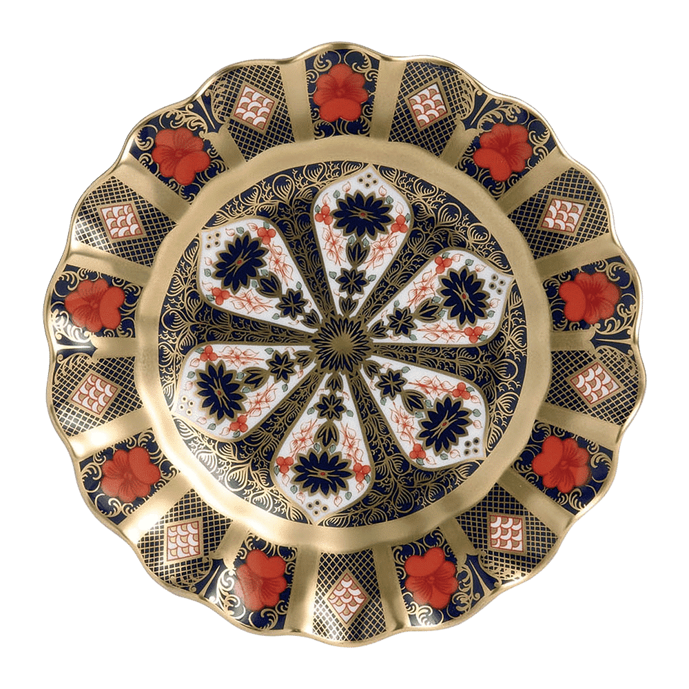Royal Crown Derby Old Imari Solid Gold Band Fluted Dessert Plate (22cm) – official product image